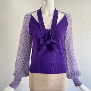 Purple open knit Sweater
